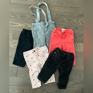 Children's Pants Bundle - Gray, Coral, Black, Pink